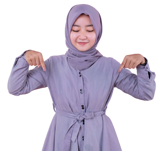 Wanita Muslim Hijab Tunjuk Bawah Bisnis Online Cuan Hunter